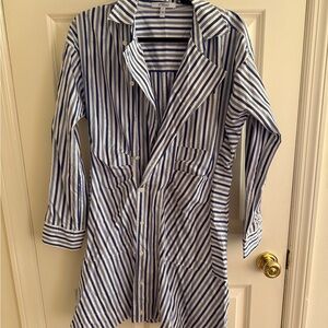 10 Crosby Derek Lam Blue and White Striped Mini Dress